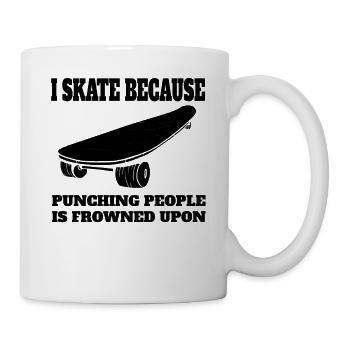 Skateboard patinage skateboard longboard skateur - Mug blanc - blanc - Droite