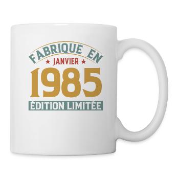 Fabriqué En Janvier 1985 Édition Limitée - Mug blanc - blanc - Droite