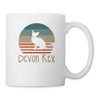 Vintage Retro Devon Rex Cat Lover - Mug - white - Right