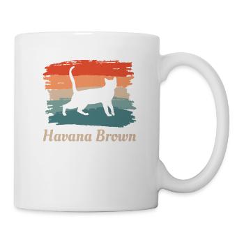 Vintage Retro Havana Brown Cat Lover - Mug blanc - blanc - Droite