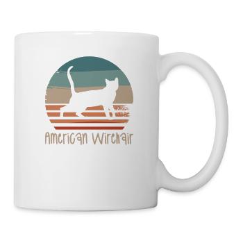 Vintage Retro American Wirehair Cat Lover - Mug - white - Right