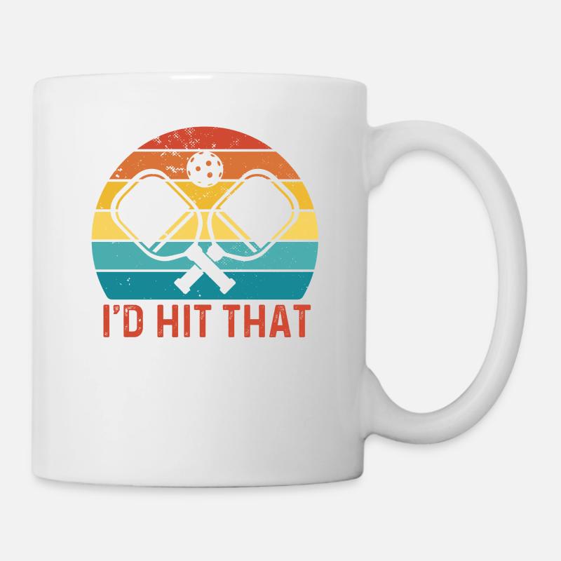 J’avais frappé cette pagaie de pickleball vintage rétro - Mug blanc - blanc