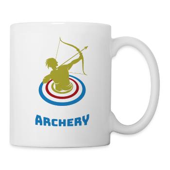 Bogensport Bogenschütze Bogenschießen Pfeil Bogen - Tasse - Weiß - Rechts