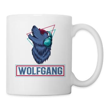 WOLFGANG Nom Tenue de loup pour le jour du nom avec le nom - Mug blanc - blanc - Droite