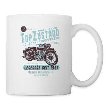 1967 Biker Top Zustand, Legendär, Legende, Bike, - Tasse - Weiß - Rechts