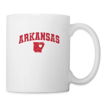 Arkansas map with heart USA America - Mug - white - Right