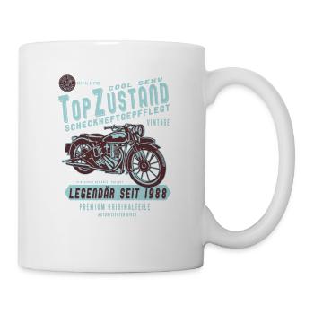 1988 Biker Top Zustand, Legendär, Legende, Bike, - Tasse - Weiß - Rechts