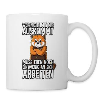 Roter Panda Wer Nicht Mit Mir Auskommt - Tasse - Weiß - Rechts