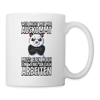 Panda Wer Nicht Mit Mir Auskommt - Tasse - Weiß - Rechts