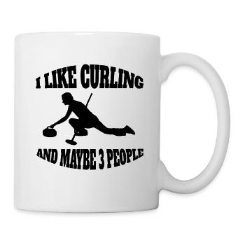 Curling Stone Cadeau Curl Curler Curling Stone - Mug blanc - blanc - Droite