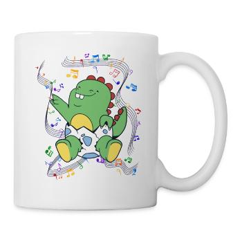 Baby Dino Eierschale Party Musik Geschenk - Tasse - Weiß - Rechts