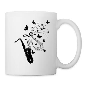 Saxophones Butterflies Saxophones Musician Saxophones - Mug - white - Right