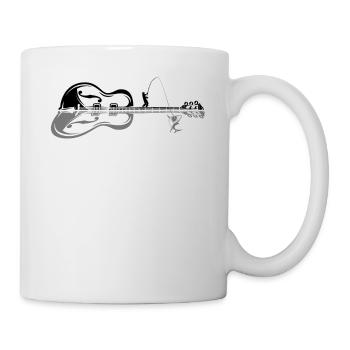 Guitar Player Shark Fish Angler Fishing I Funny Gu - Tasse - Weiß - Rechts