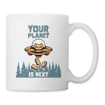 Alien Galaxy Space Cat Lover Your Planet Is Next - Tasse - Weiß - Rechts