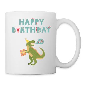 Happy Birthday Dino - Tasse - Weiß - Rechts