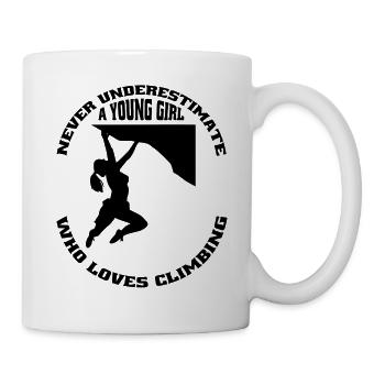Climbing Girls Woman Bouldering Mountaineering Hiking - Mug - white - Right