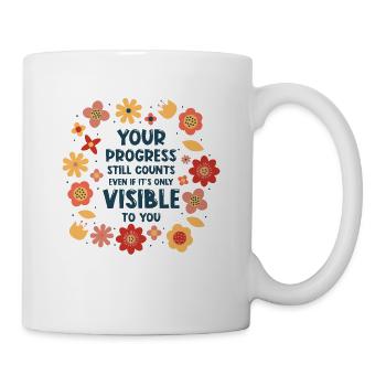 Living Progress cite un message positif - Mug blanc - blanc - Droite