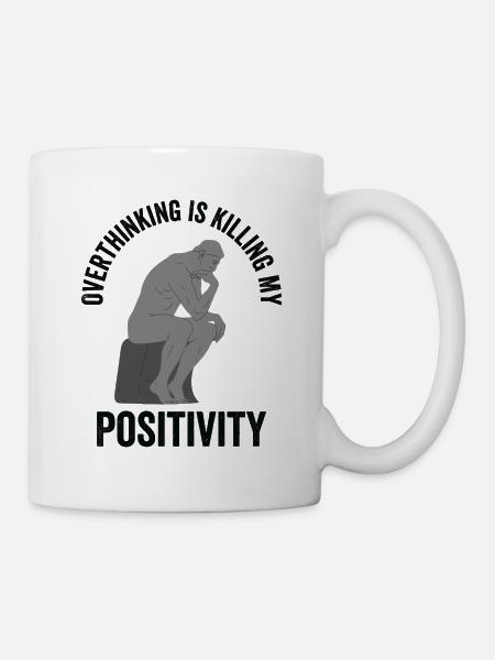 Overthinking Schädel Statue Kunstliebhaber - Tasse - Weiß