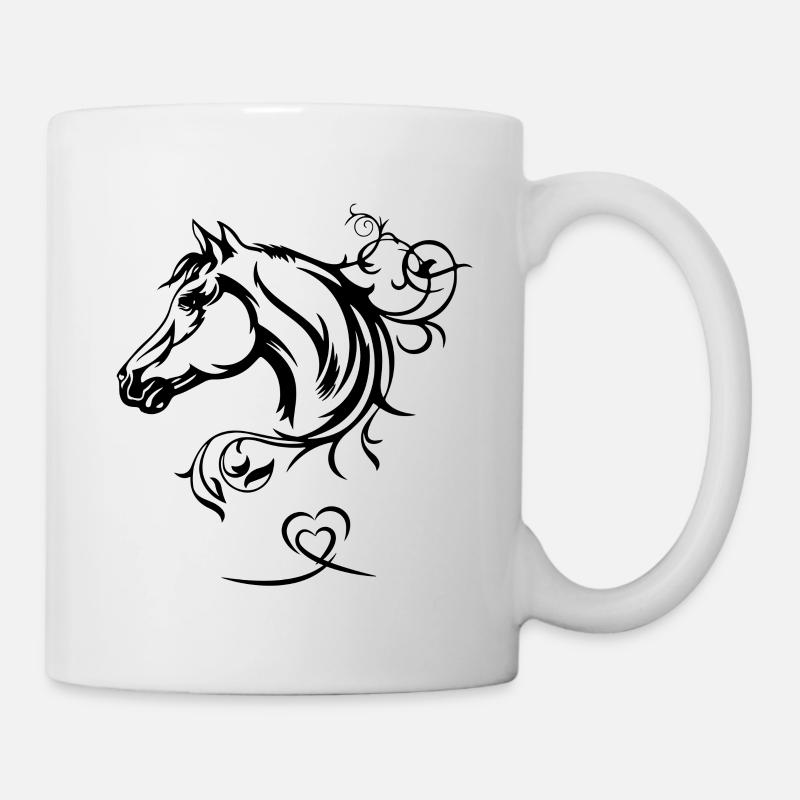 Pferd mit Herz - Tasse - Weiß