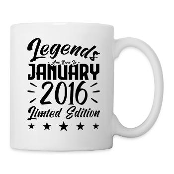 Naissance En Janvier 2016. Cadeau d'anniversaire. - Mug blanc - blanc - Droite