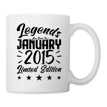 Geboren im Januar 2015. Geburtstagsgeschenk. - Tasse - Weiß - Rechts