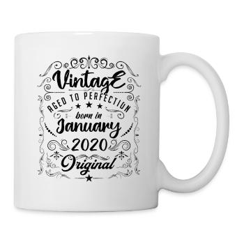 Vintage Né(e) en Janvier 2020 anniversaire janvier - Mug blanc - blanc - Droite