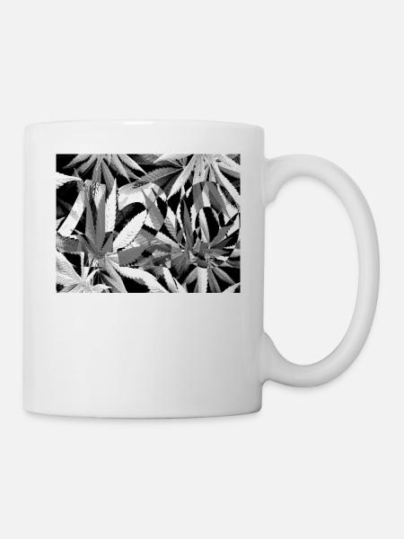 420 Hanfblätter - Tasse - Weiß