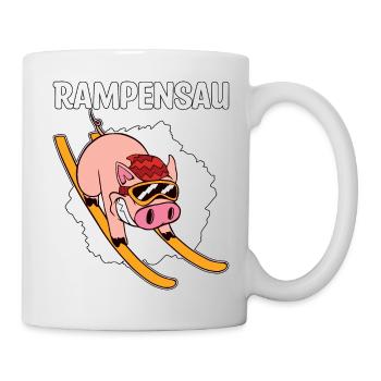 Rampensau Ski Schwein Winterurlaub Geschenk - Tasse - Weiß - Rechts