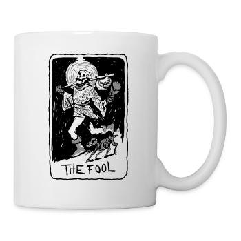 The Fool Skeleton With Dog Tarot Card - Tasse - Weiß - Rechts