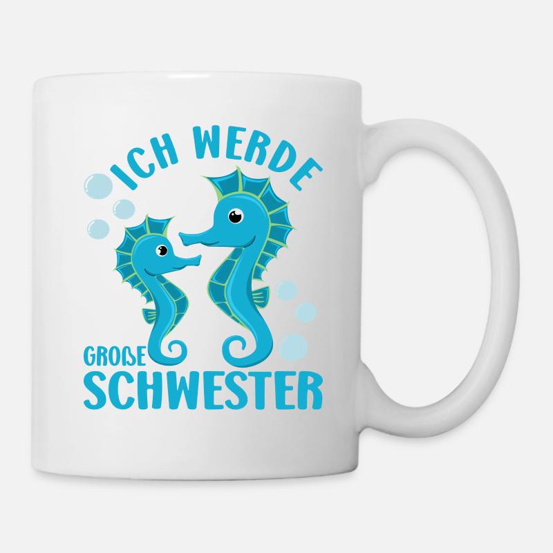 Ich Werde Große Schwester Ankündigung Seepferdchen - Tasse - Weiß