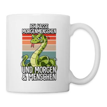 Ich Hasse Morgenmenschen Schlange - Tasse - Weiß - Rechts