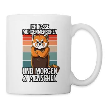 Ich Hasse Morgenmenschen Roter Panda - Tasse - Weiß - Rechts