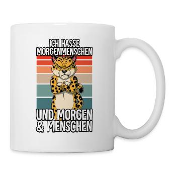 Ich Hasse Morgenmenschen Leopard - Tasse - Weiß - Rechts