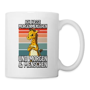 Ich Hasse Morgenmenschen Giraffe - Tasse - Weiß - Rechts