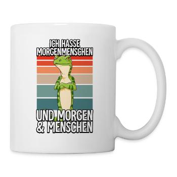 Ich Hasse Morgenmenschen Gecko - Tasse - Weiß - Rechts
