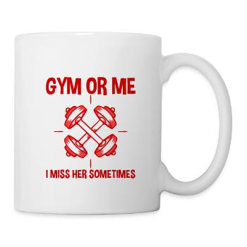Elle a dit, gym ou moi, elle me manque parfois 4 - Mug blanc - blanc - Droite