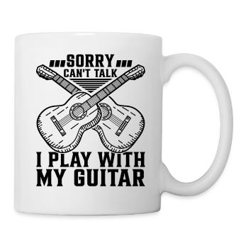 Guitariste - Désolé je ne peux pas parler Je joue avec mon Gu - Mug blanc - blanc - Droite