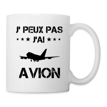 j'peux pas j'ai avion cadeau pilote - Mug blanc - blanc - Droite