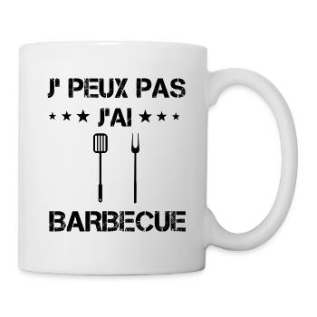 j'peux pas j'ai barbecue ustensiles cadeau bbq - Mug blanc - blanc - Droite