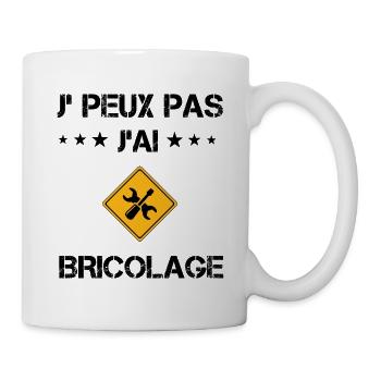j'peux pas j'ai bricolage cadeau bricoleur - Mug blanc - blanc - Droite
