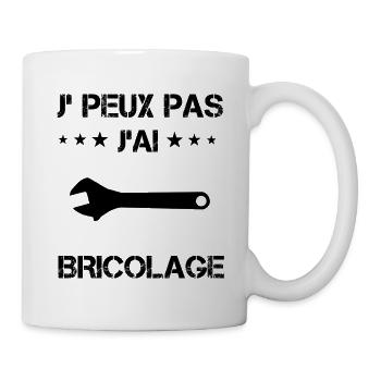 j'peux pas j'ai bricolage clé molette cadeau - Mug blanc - blanc - Droite
