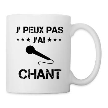 j'peux pas j'ai chant micro cadeau chanteur - Mug blanc - blanc - Droite