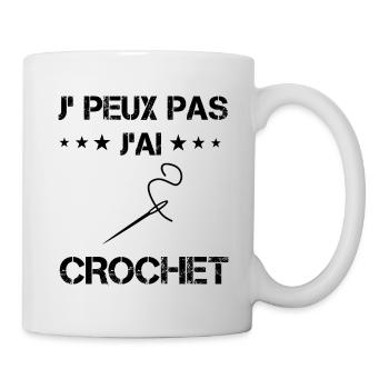 j'peux pas j'ai crochet cadeau couture - Mug blanc - blanc - Droite