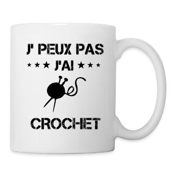 j'peux pas j'ai crochet laine cadeau couture - Mug blanc - blanc - Droite