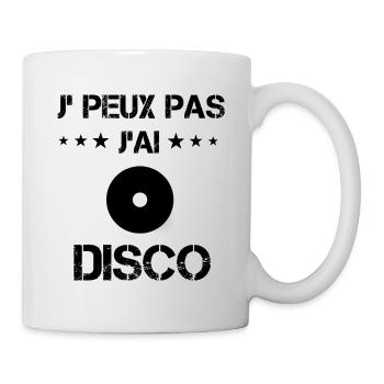 j'peux pas j'ai disco vinyle cadeau vinyle - Mug blanc - blanc - Droite