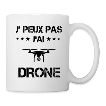 j'peux pas j'ai drone cadeau drones - Mug blanc - blanc - Droite
