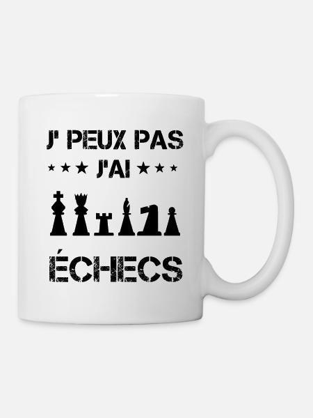 j'peux pas j'ai échecs cadeau cavalier - Mug blanc - blanc