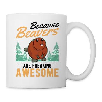 Parce que les castors sont des Biber géniaux - Mug blanc - blanc - Droite
