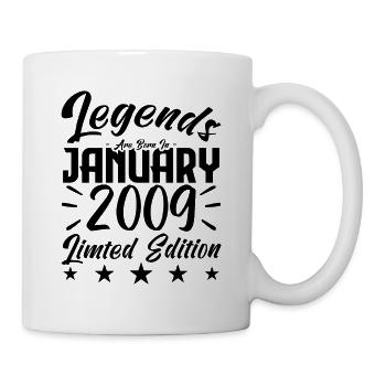 Naissance En Janvier 2009. Cadeau d'anniversaire. - Mug blanc - blanc - Droite