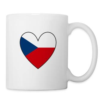 Tschechien Czechia Prag Herz Flagge - Tasse - Weiß - Rechts